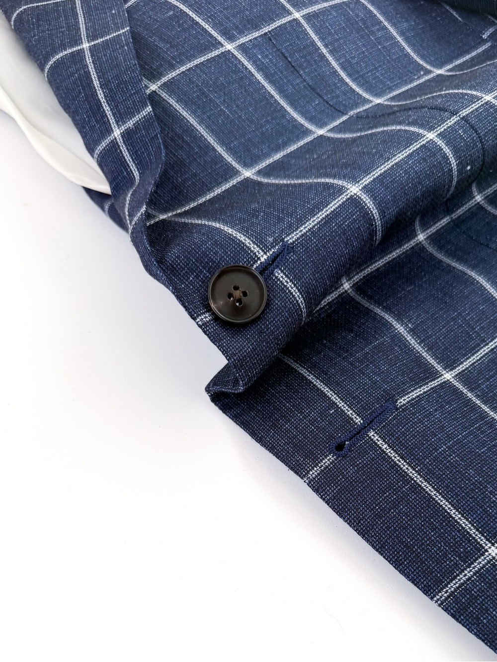 NEW Suitsupply Sienna Men's Blue Windowpane Suit Silk Wool Linen Blue White 40R - Picture 14 of 16